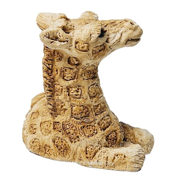 Vtg Baby Speckled Giraffe Brown Colored Animal Figurine Stone Critter Littles - Picture 7 of 9